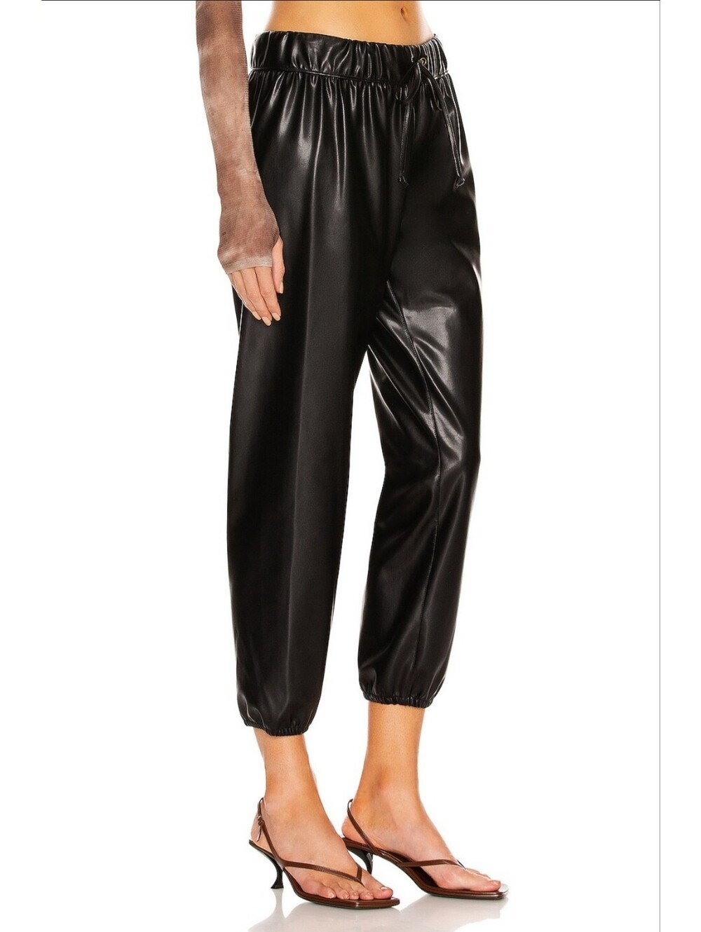 Enza Costa Black Faux Leather Jogger Pants Size 25